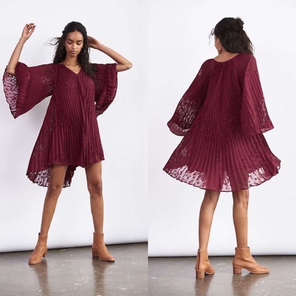Anthropologie Toulon Pleated Mini Dress (Like new)